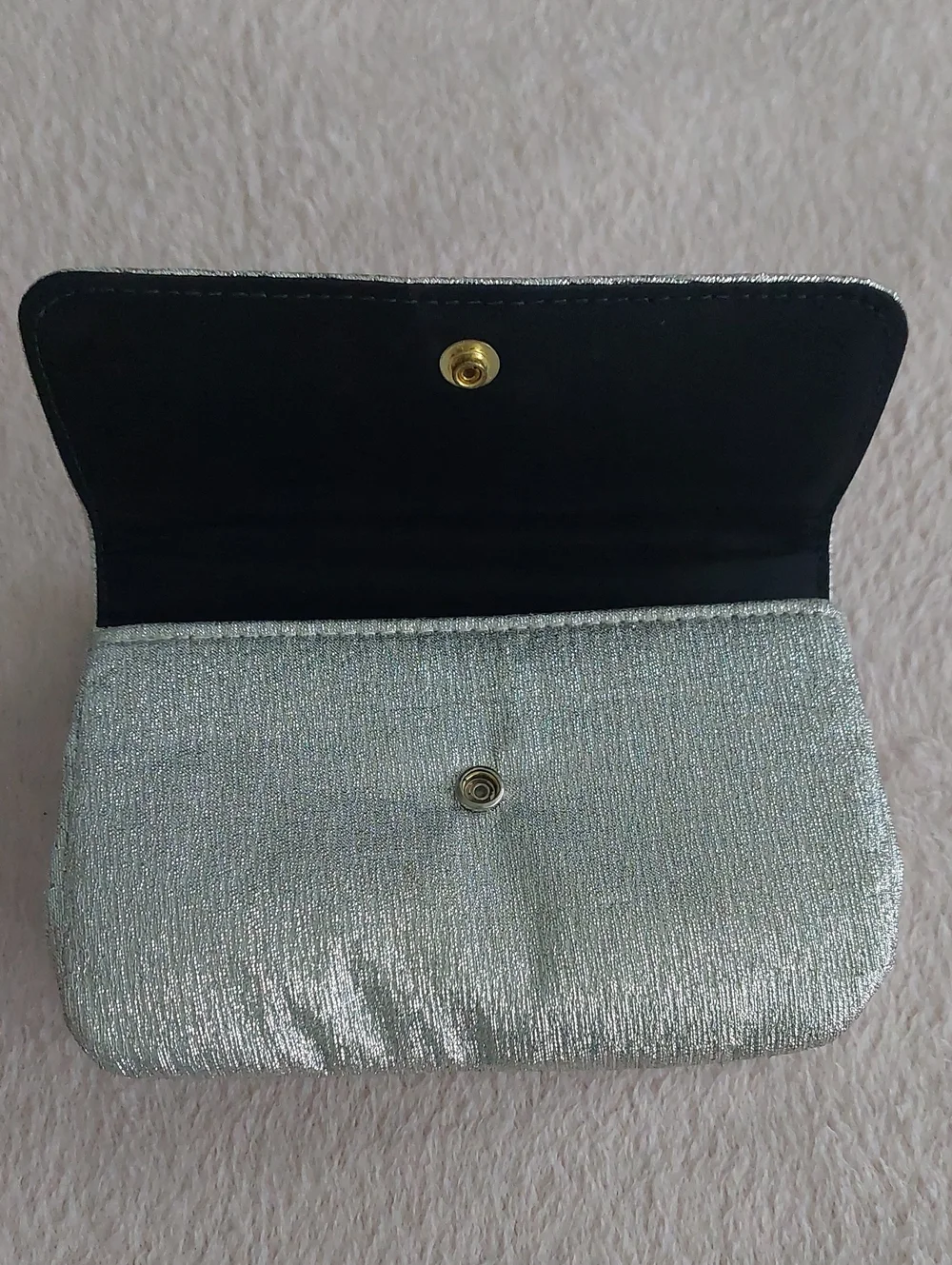 Silver Evening Clutch Bag with Chain Handle  NWOT